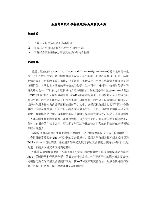 层层自组装纤维素硫酸钠-壳聚糖复合膜