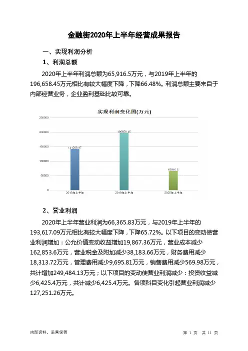 金融街2020年上半年经营成果报告