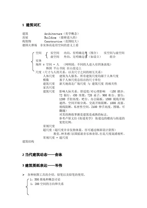 建筑概论提纲