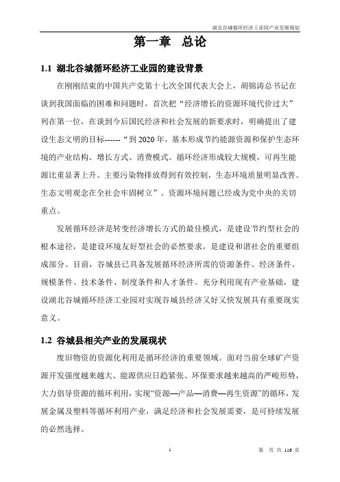 湖北谷城循环经济工业园产业发展规划