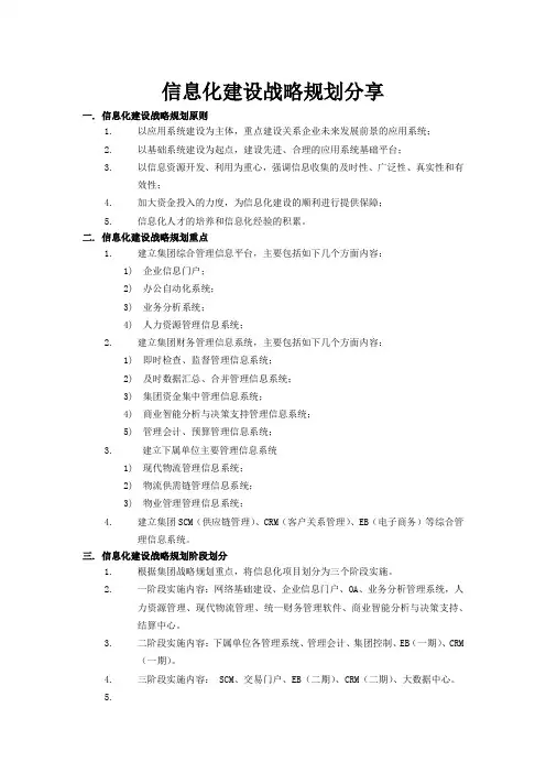 信息化建设战略规划分享