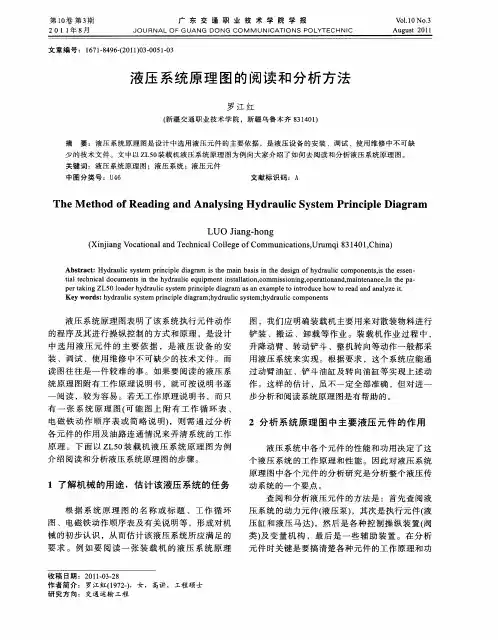 液压系统原理图的阅读和分析方法