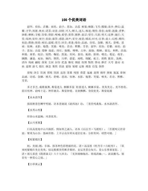 100个优美词语