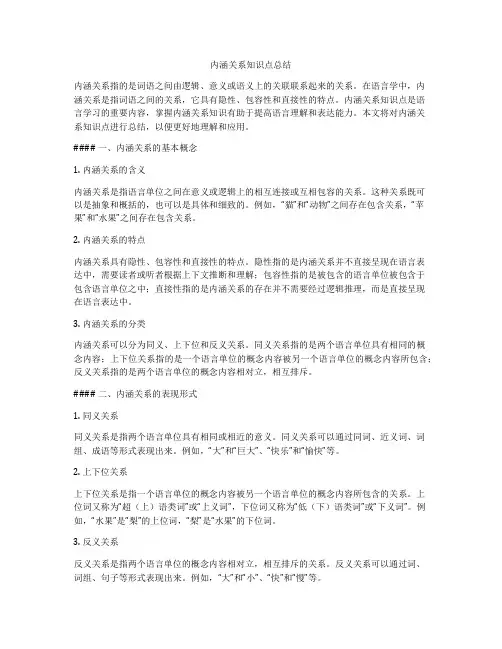 内涵关系知识点总结