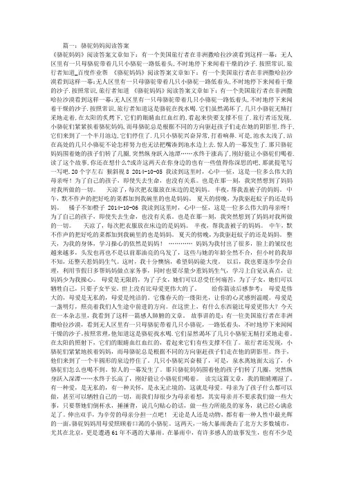 骆驼妈妈阅读答案