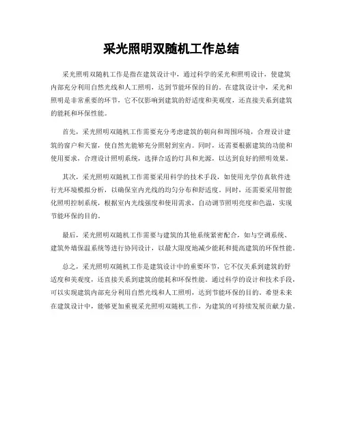 采光照明双随机工作总结