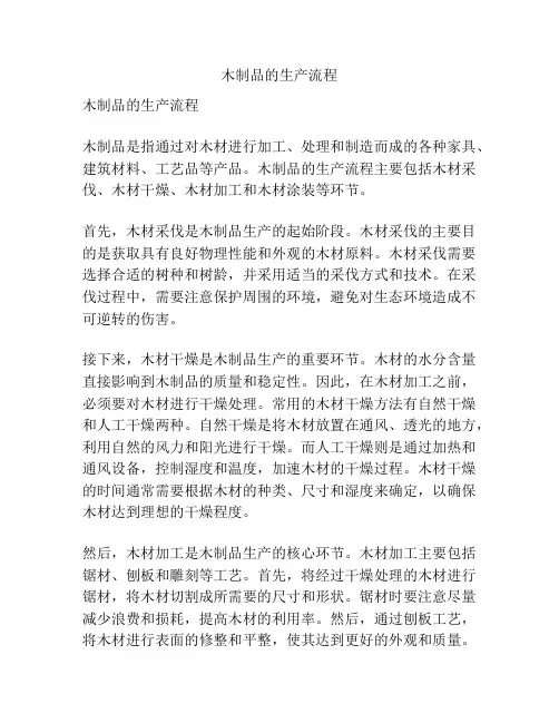 木制品的生产流程