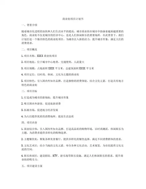 商业街项目计划书