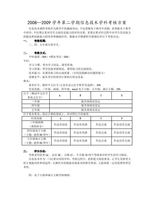 信息技术考核方案08-09下