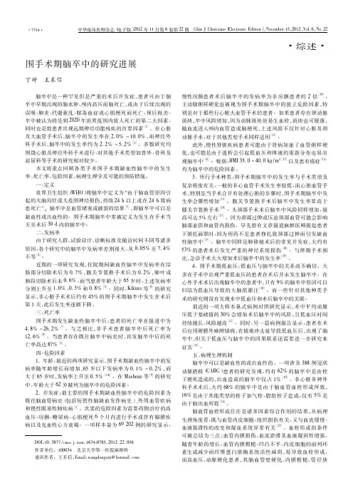 围手术期脑卒中的研究进展_丁婷