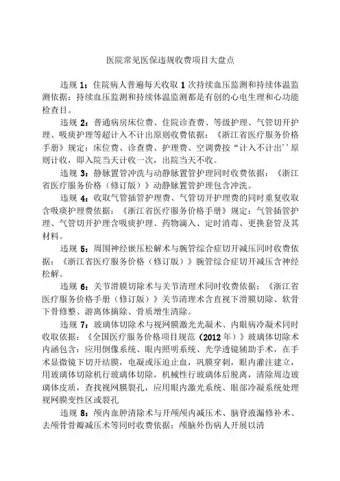 医院常见医保违规收费项目大盘点