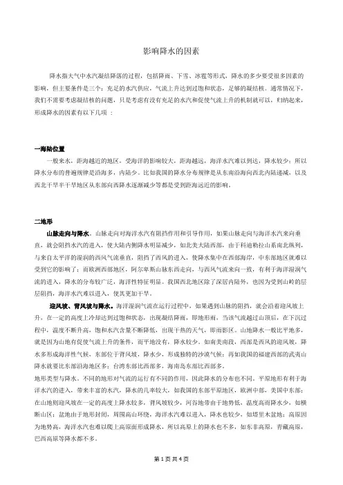影响降水的因素