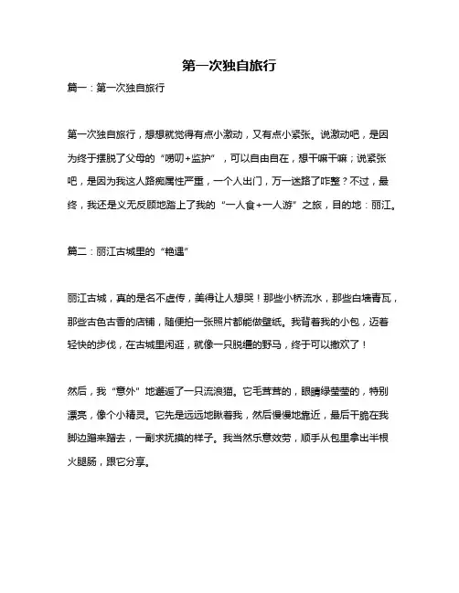作文《第一次独自旅行》