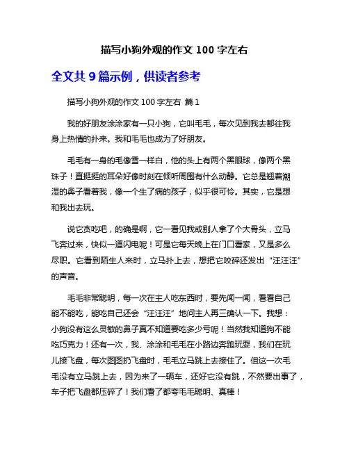 描写小狗外观的作文100字左右