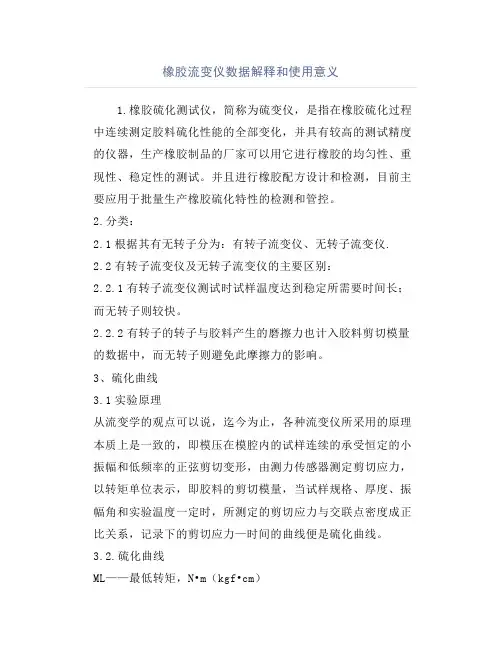 橡胶流变仪数据解释和使用意义