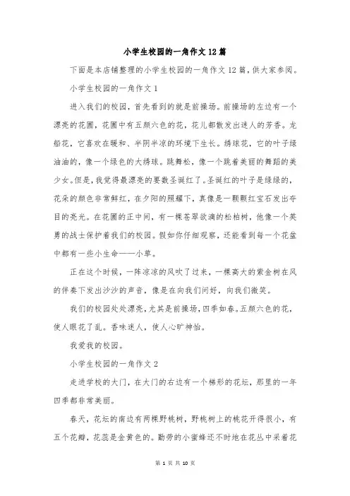 小学生校园的一角作文12篇