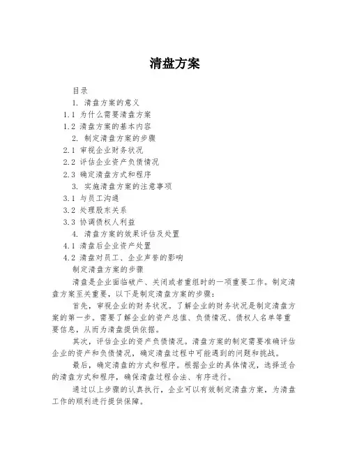 清盘方案 