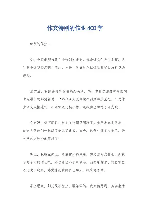 作文特别的作业400字