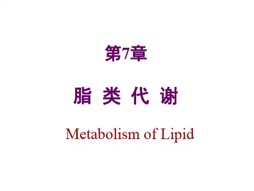 生物化学与分子生物_ 脂质代谢_ 血浆脂蛋白代谢_