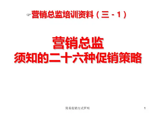 简易促销方式罗列 ppt课件