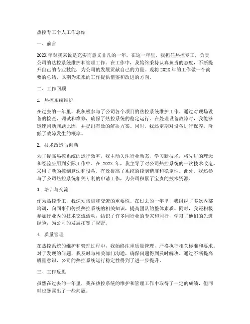 热控专工个人工作总结