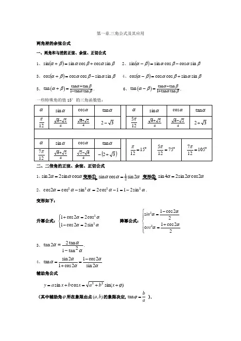 拓展模块数学知识要点