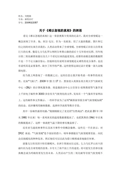 关于《难以忽视的真相》的深思