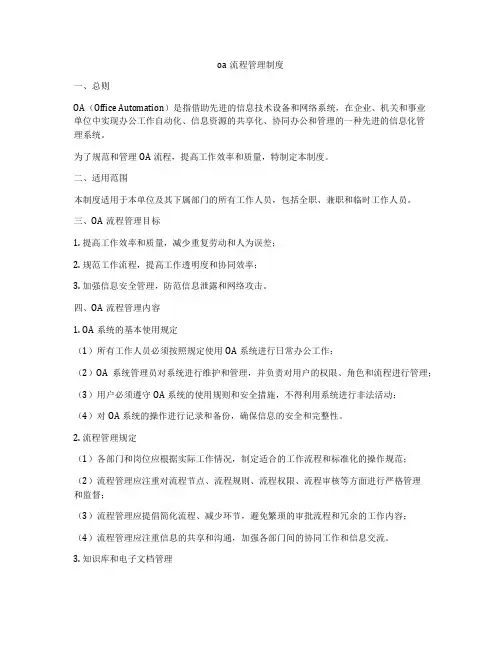 oa流程管理制度