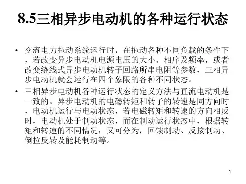 三相异步电动机的各种运行状态
