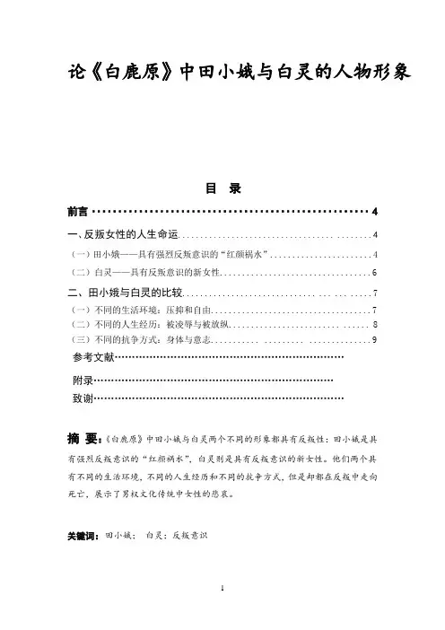 论《白鹿原》中田小娥与白灵的人物形象