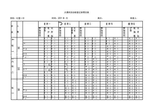 大课间活动检查记录情况表