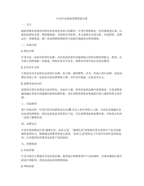 叶茂中怎样做营销策划方案