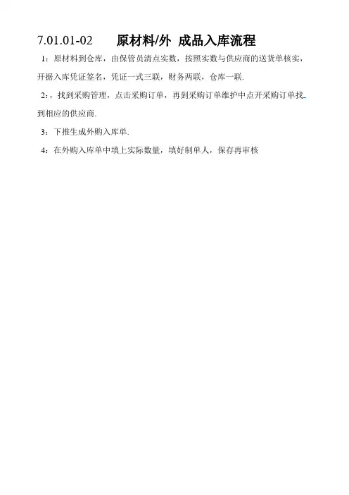 材料出入库流程程序