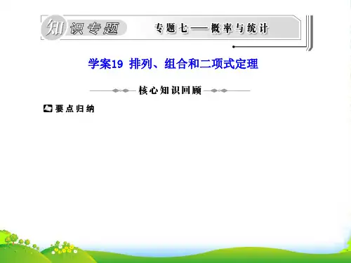 高三数学高考二轮复习专题课件19：排列、组合和二项式定理