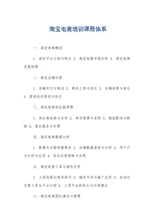 淘宝电商培训课程体系
