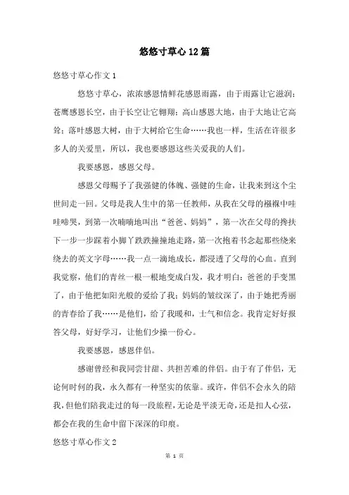 悠悠寸草心12篇