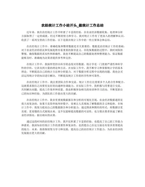 农经统计工作小结开头_做统计工作总结