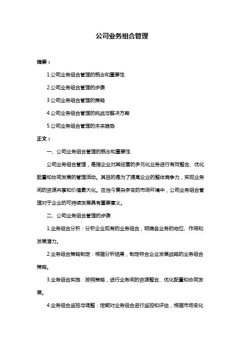公司业务组合管理