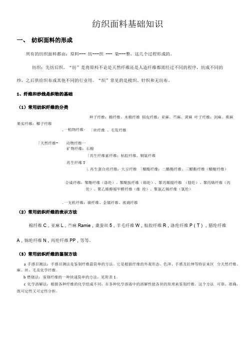 纺织面料基本知识