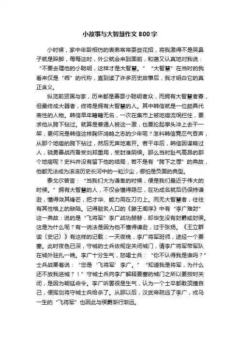 小故事与大智慧作文800字