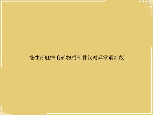 慢性肾脏病的矿物质和骨代谢异常最新版【共25张PPT】