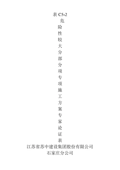 表C5-2危险性较大分部分项专项施工方案专家论证表