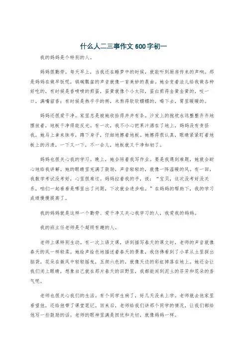 什么人二三事作文600字初一