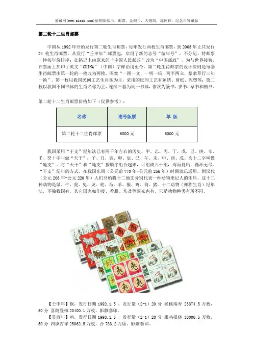 第二轮十二生肖邮票