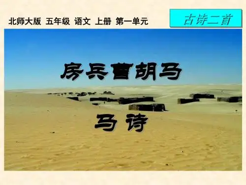 房兵曹胡马马诗 优秀ppt课件