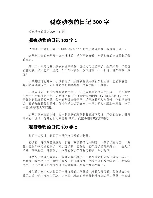 观察动物的日记300字