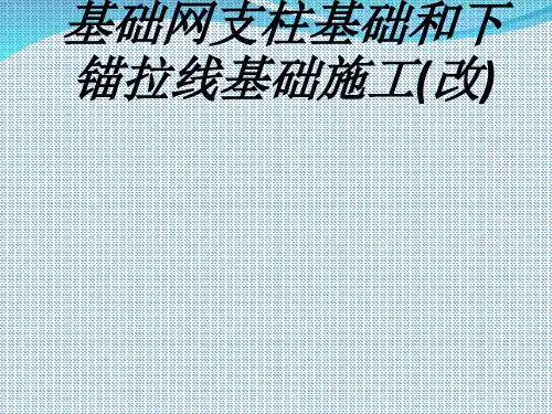 基础网支柱基础和下锚拉线基础施工