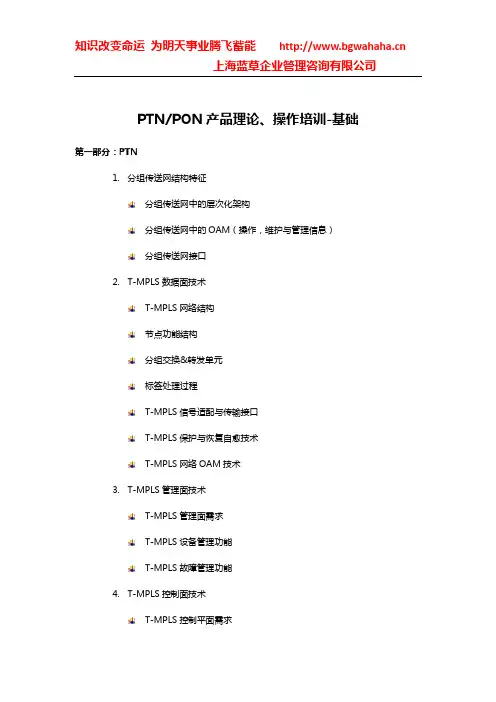 PTNPON产品理论、操作培训-基础