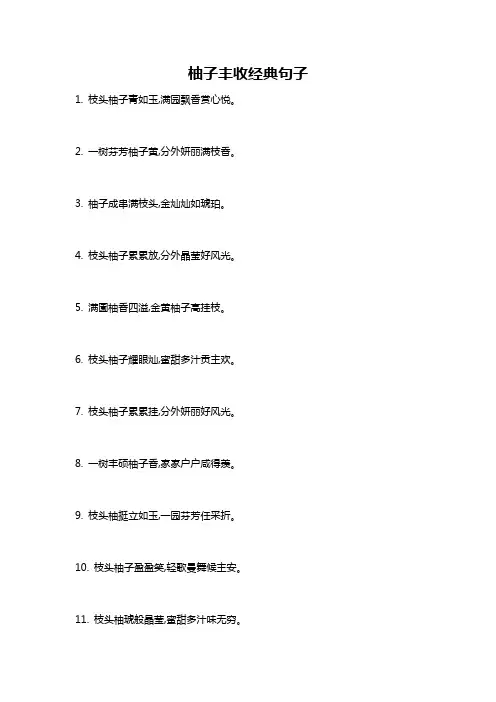 柚子丰收经典句子