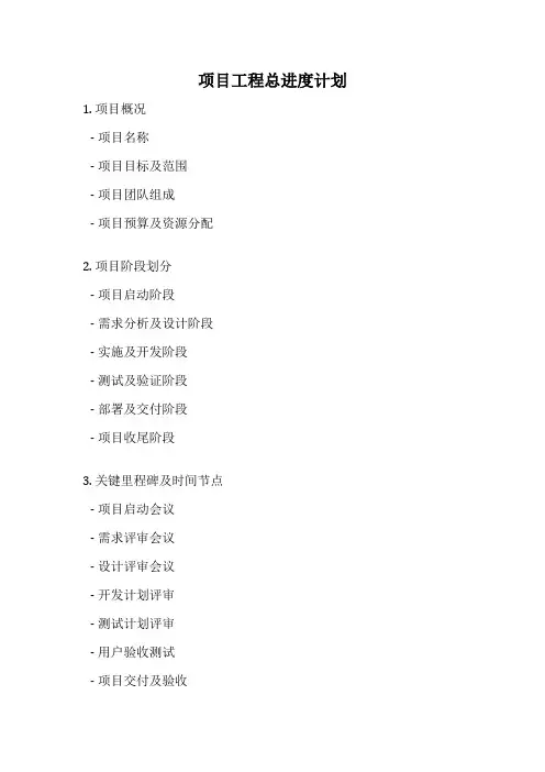 项目工程总进度计划